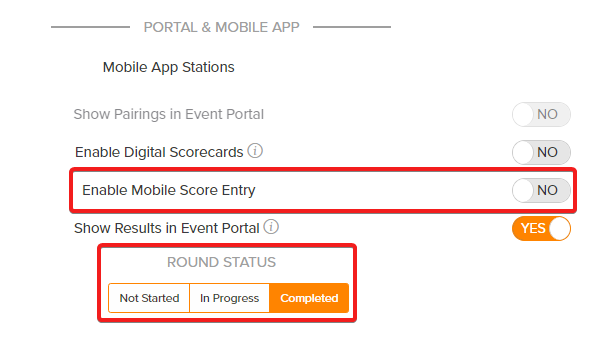 Disable Mobile Score Entry