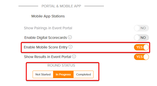 Enable Mobile Score Entry