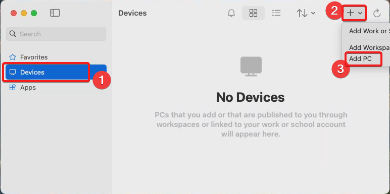 Windows App Add PC