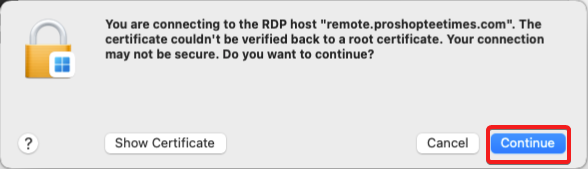 Windows App Certificate Error