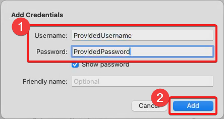 Windows App Enter Credentials