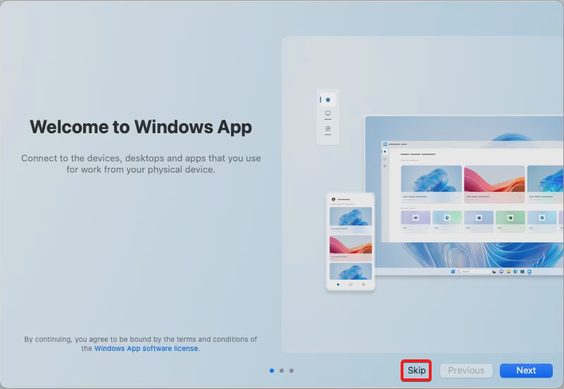 Windows App Skip Intro